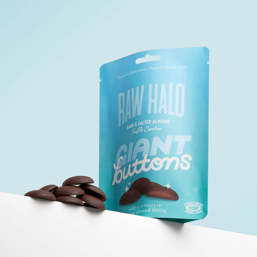 Organic Vegan Salted Almond Truffle Chocolate Buttons 90g