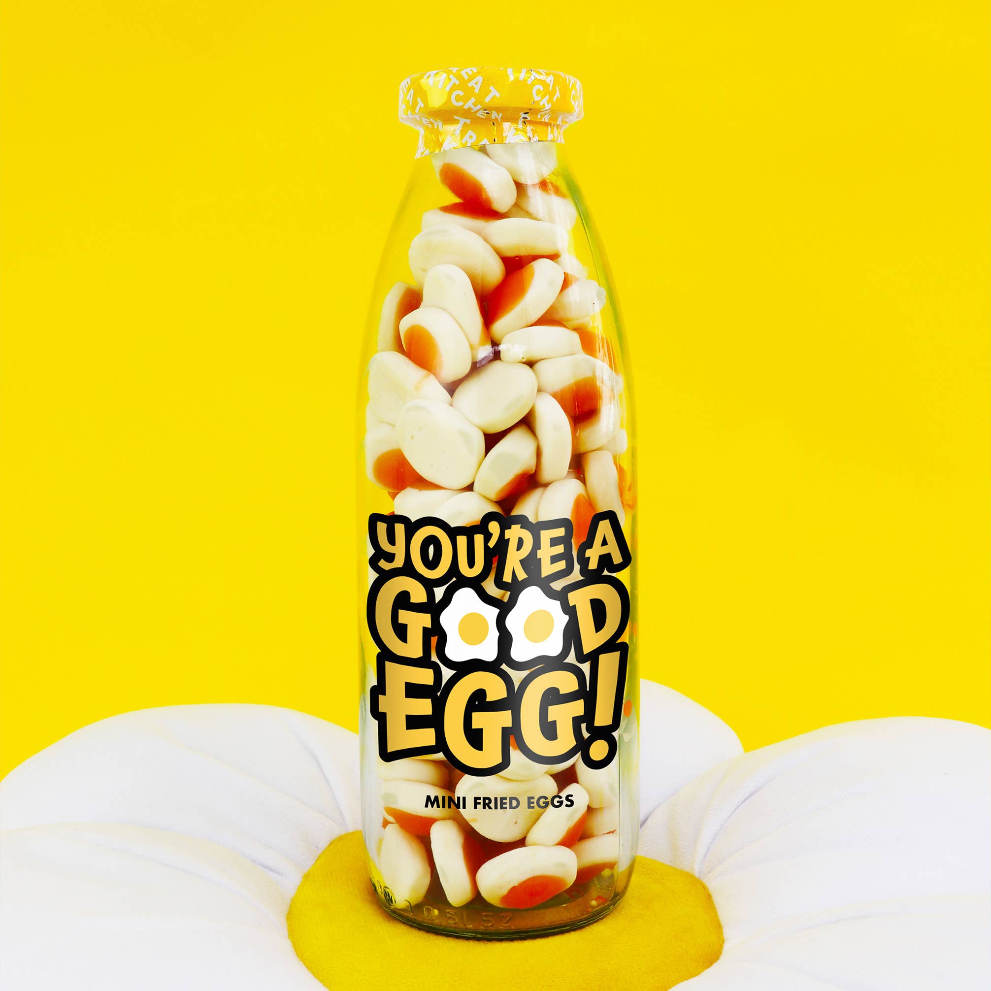 You're A Good Egg Gummy Fried Eggs Gift Bottle | Retro Sweet Gift | Reusable Glass Bottle