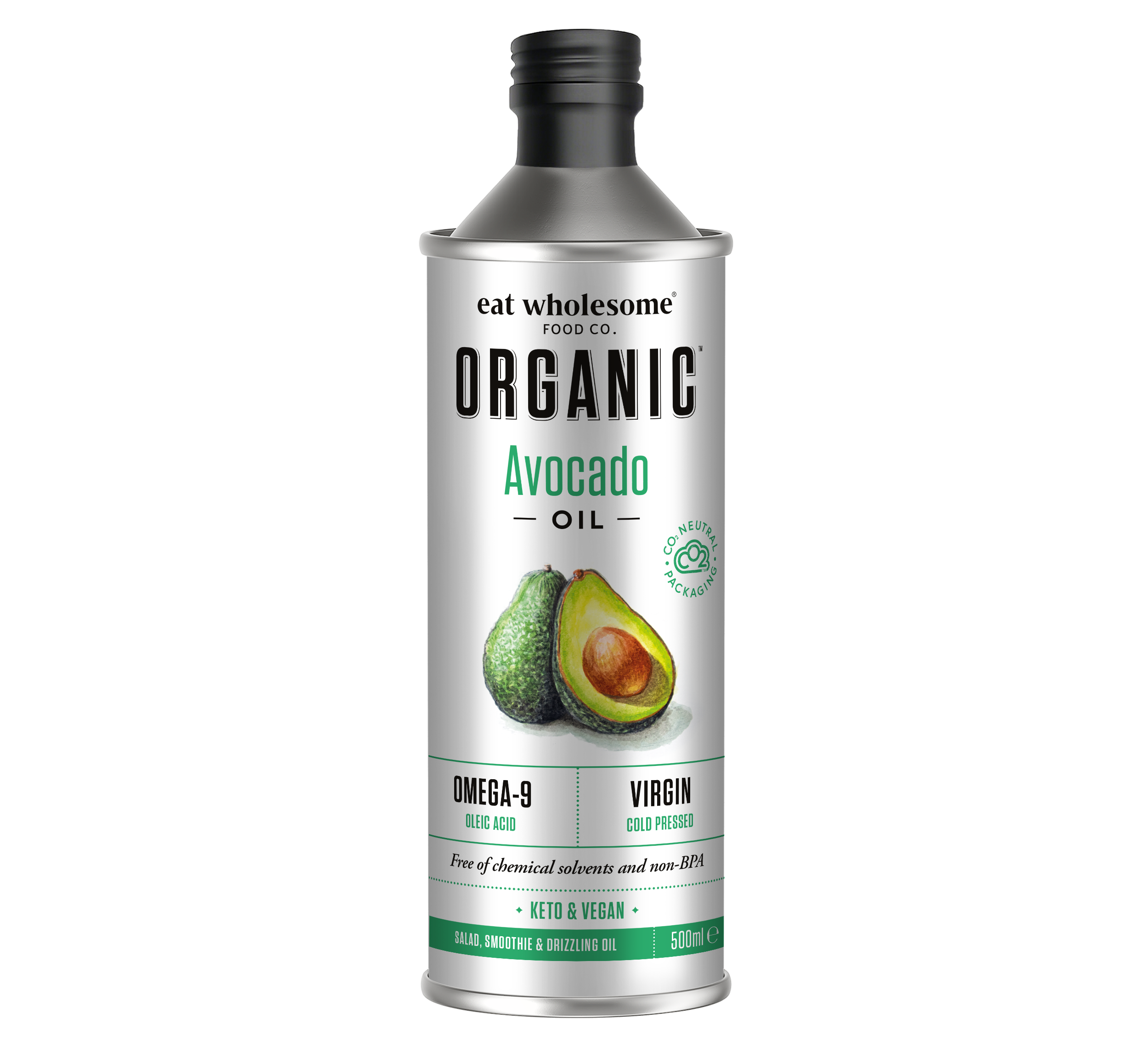 Eat Wholesome Organic Avocado Oil 500ml | Cold-Pressed
