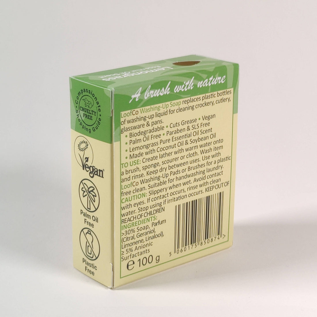 LoofCo Washing-Up Soap Bar 100g – Palm Oil Free Lemongrass