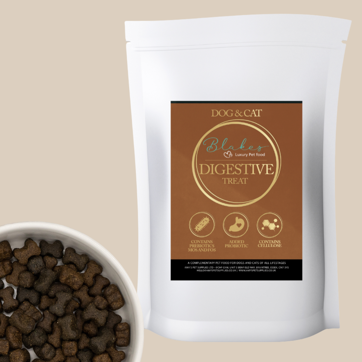 Blake’s Luxury Pet Food Digestive Treats for Dogs & Cats 70g | Probiotic & Prebiotic Gut Support Treats