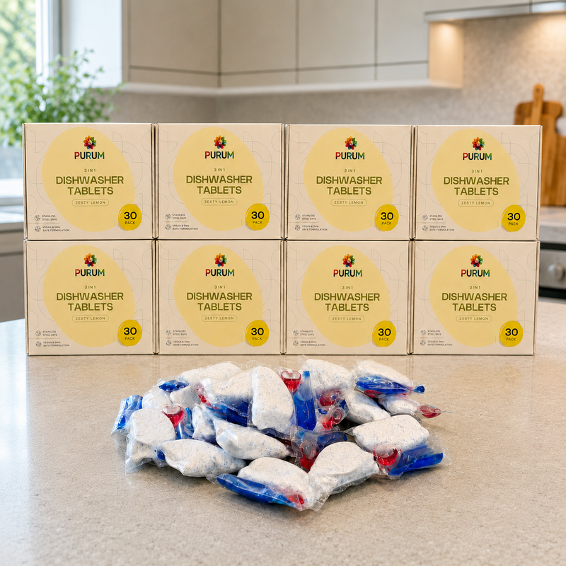 Purum 3-in-1 Dishwasher Tablets Bundle – Lemon – 240 Tablets