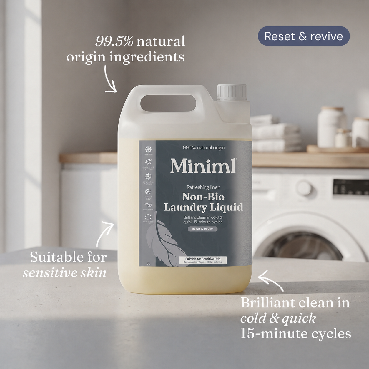 Miniml Refreshing Linen 5L Laundry Bundle – Laundry Liquid & Fabric Conditioner
