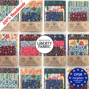 Beeswax Food Wraps Set of 3 | Made with Liberty Fabric Designs