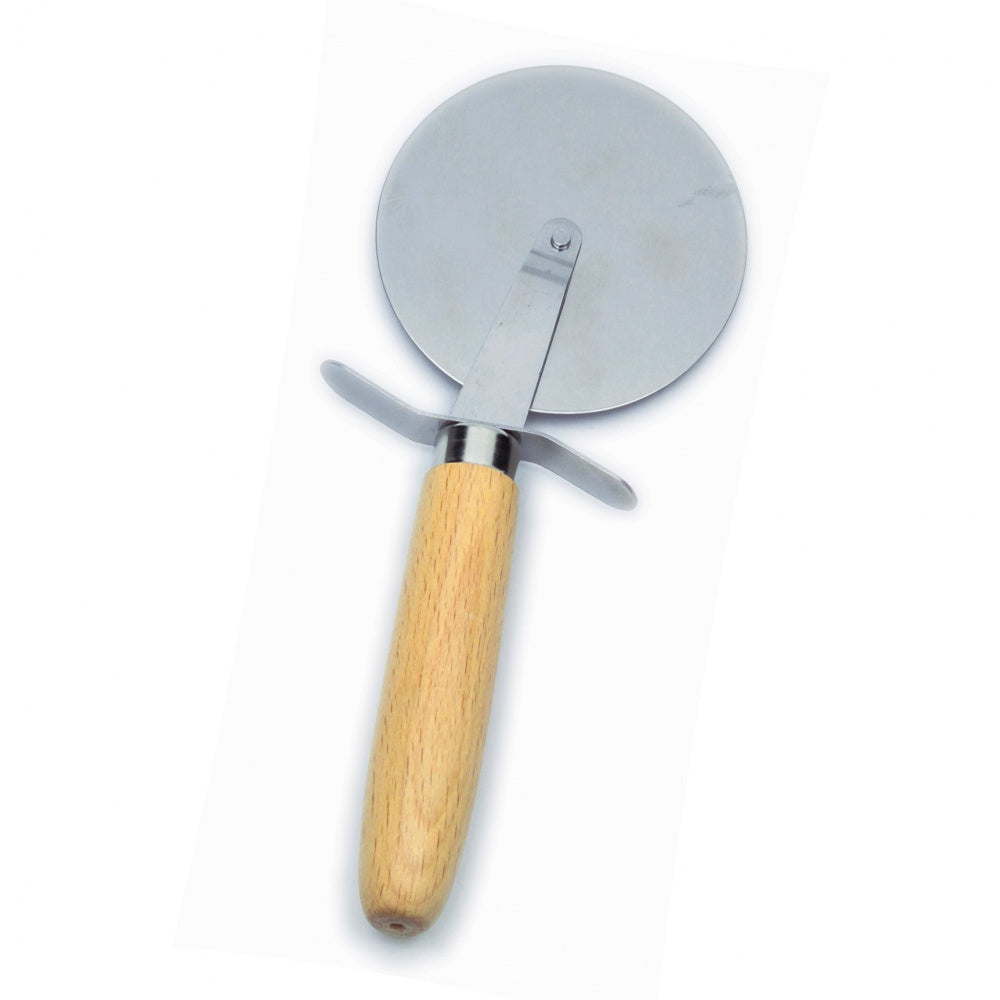 Eco-Friendly Beechwood & Stainless Steel Pizza Slicer – Handmade, 6cm