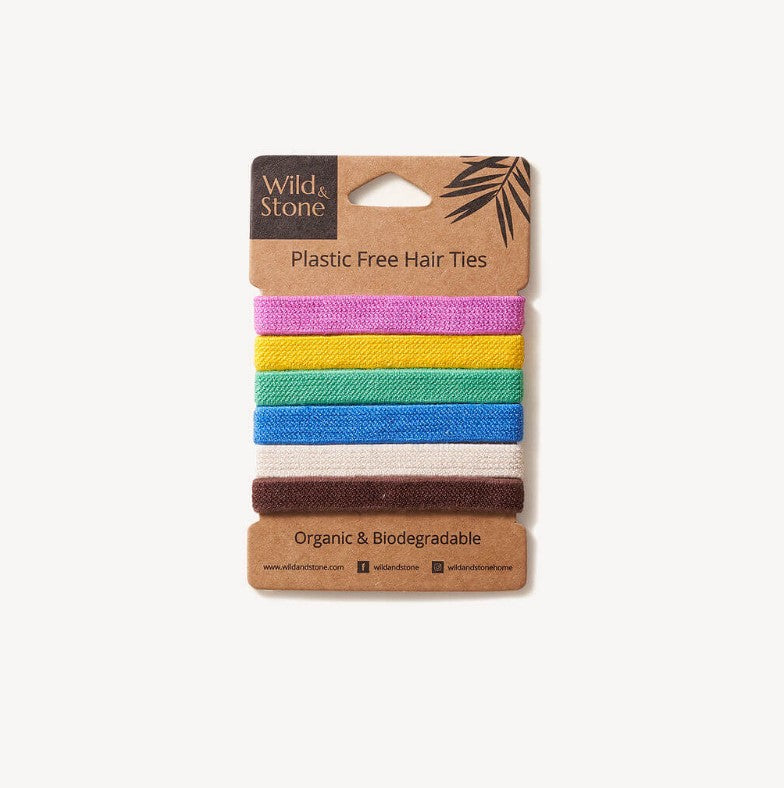 PLASTIC FREE HAIR TIES - 6 PACK