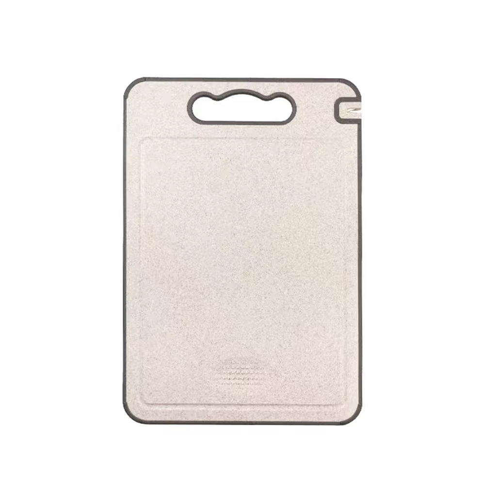 Double-Sided Stainless Steel Cutting Board with Wheat Straw & Knife Sharpener