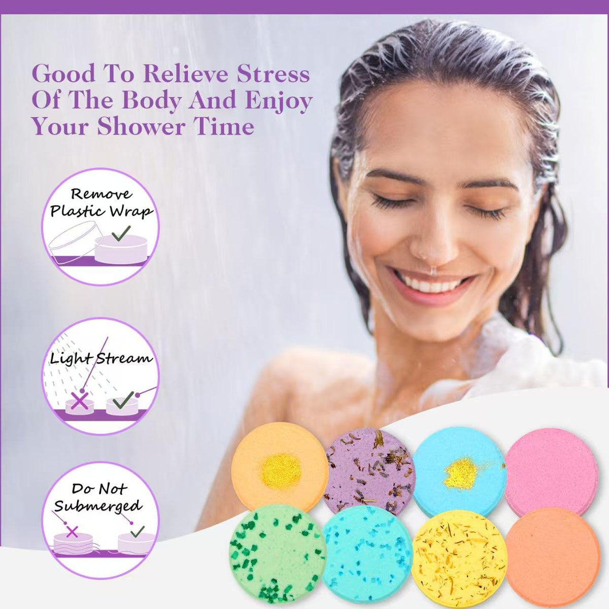Shower Steamers Gift Set – 8 Scented Streamer Tablets