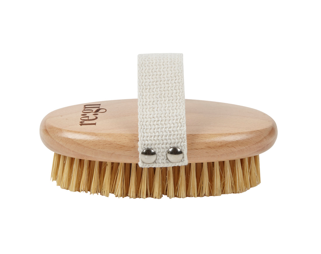 Re:gn Natural Beechwood & Sisal Body Brush – Eco-Friendly Exfoliating Dry Brush