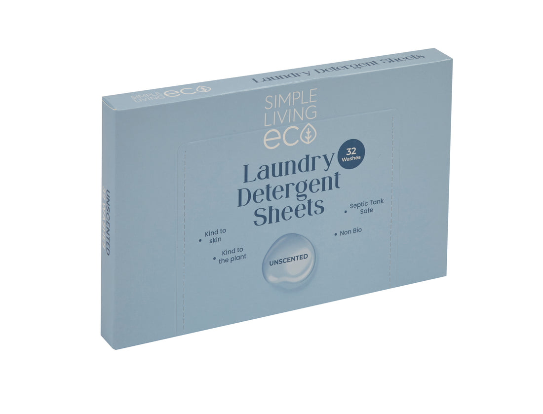 Simple Living Eco Laundry Detergent Sheets | Plastic Free | Made in the UK | 32 Washes