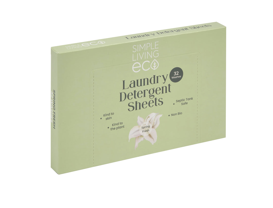 Simple Living Eco Laundry Detergent Sheets | Plastic Free | Made in the UK | 32 Washes