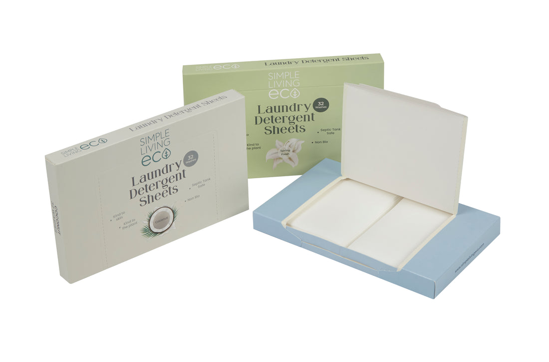 Simple Living Eco Laundry Detergent Sheets | Plastic Free | Made in the UK | 32 Washes