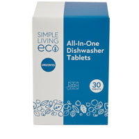 Simple Living Eco All-In-One Dishwasher Tablets | Plant-Based & Plastic-Free | 30 Pack