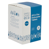 Simple Living Eco All-In-One Dishwasher Tablets | Plant-Based & Plastic-Free | 30 Pack