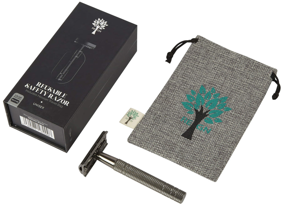 Re:gn's Reusable Safety Razors with Natural Jute Travel Bag