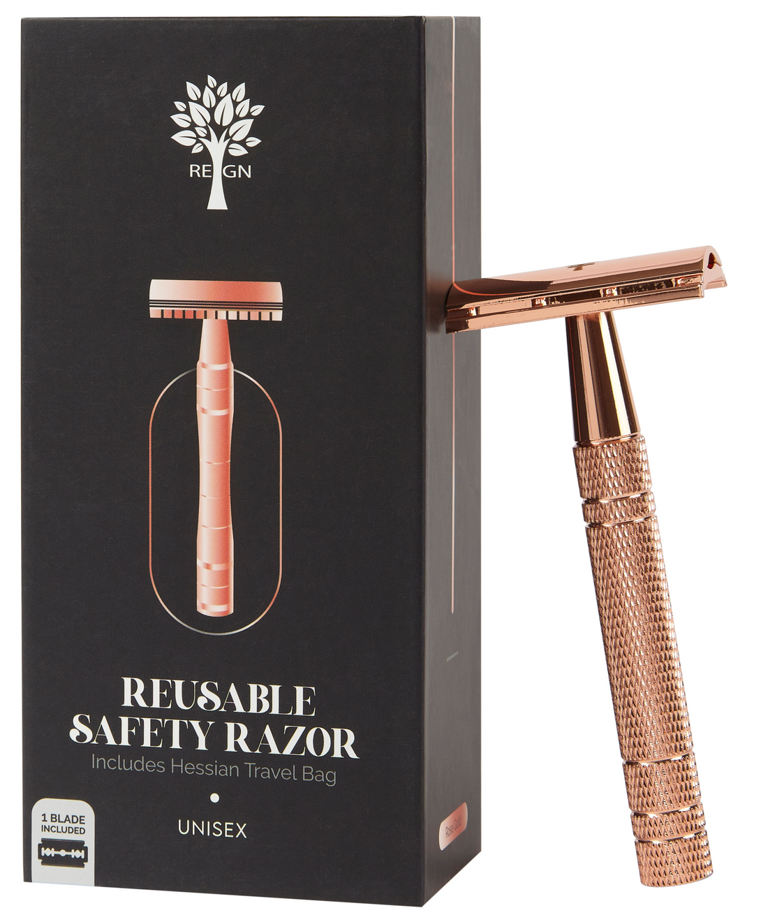 Reusable Safety Razor with Natural Jute Travel Bag - REGN