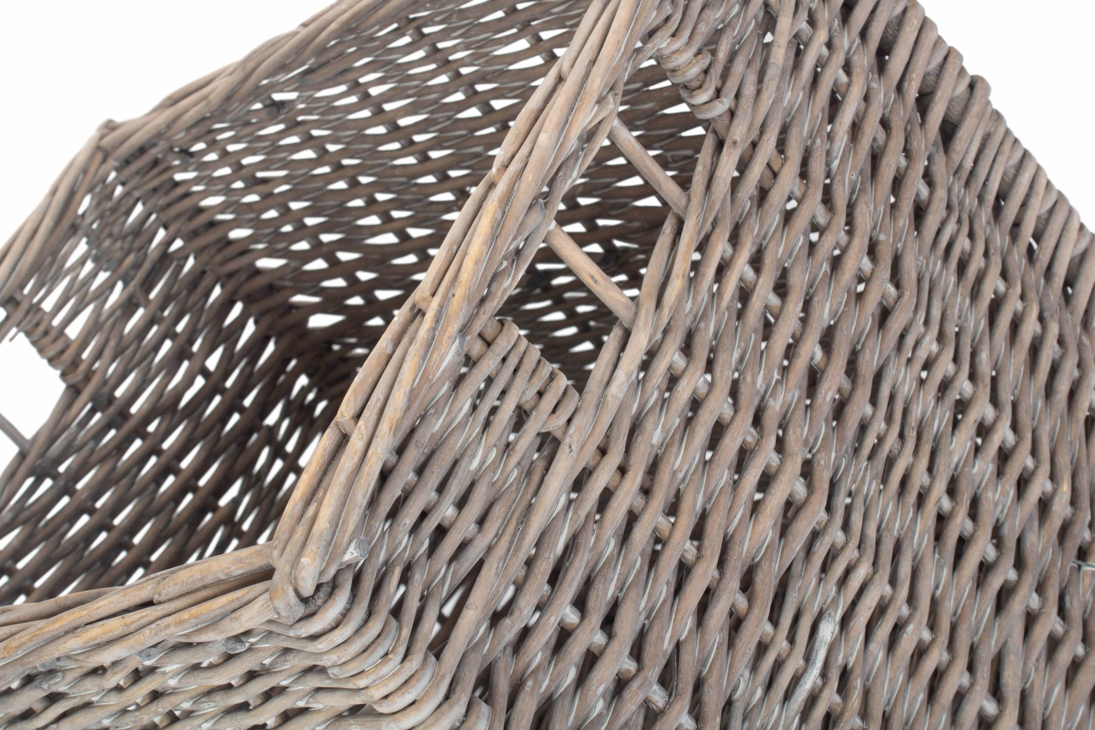 Square Grey Wash Willow Storage Basket