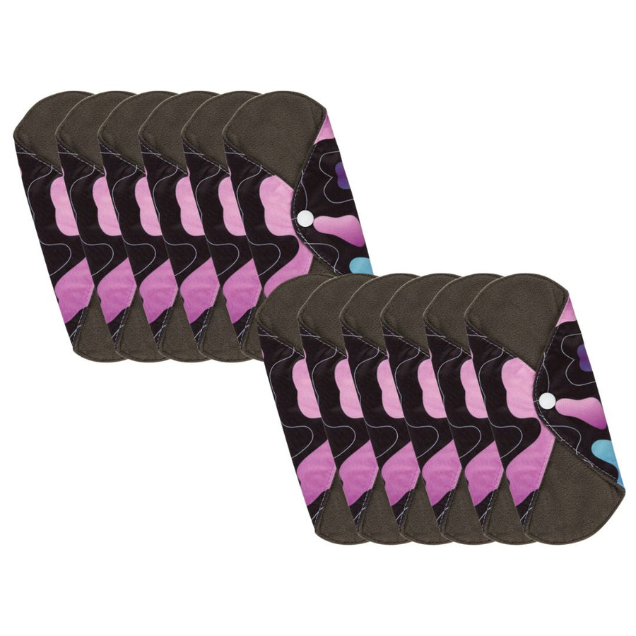 Reusable Eco Sanitary Pads - Washable & Durable Period Pads 12 Pack