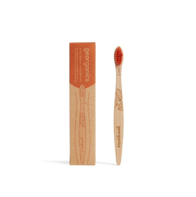 Children’s Beech Wood Toothbrush – Red