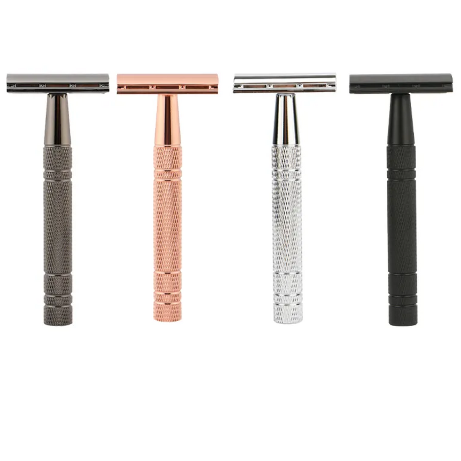 Women's Reusable Safety Razor With 5 Blades - Premium Eco Single Blade Razor, Choice Of Colours