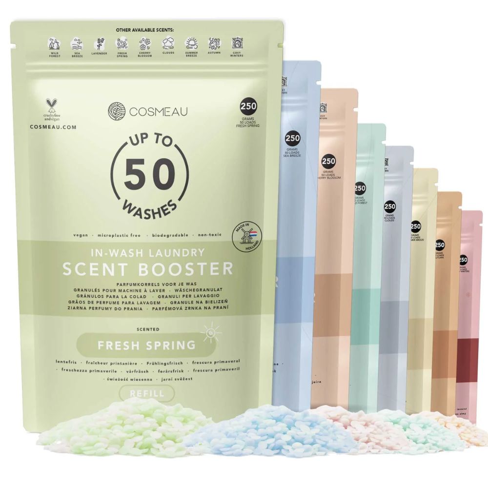 Cosmeau Natural Laundry Scent Boosters – Plastic-Free, Vegan, Long-Lasting Freshness – 250g