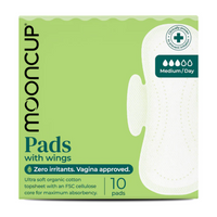 Pads with Wings | Medium/Day (10 pack) | Plastic-free| Vegan