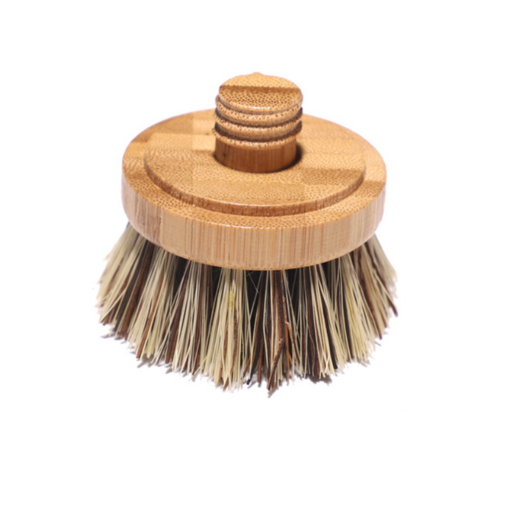Eco-Friendly Modular Bamboo Dish Brush with Replaceable Heads – Sisal & Coconut Bristles