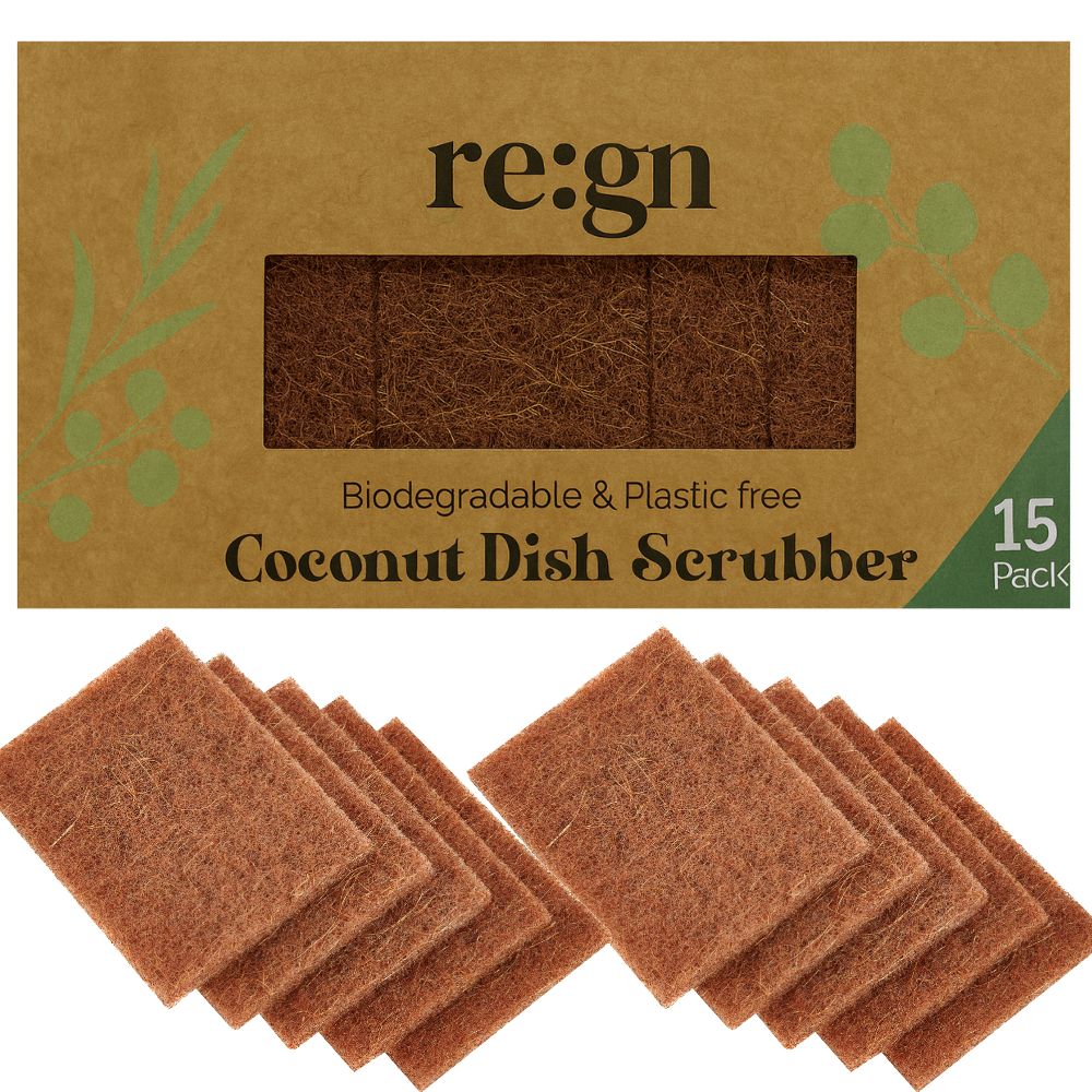 Biodegradable Coconut Kitchen Scourers - Eco Friendly Dish Scrubber Pack of 15
