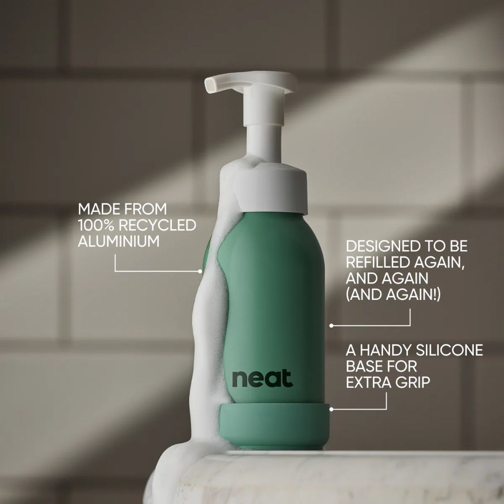 Neat Refillable Foaming Hand Wash Dispenser – Recycled Aluminium Bottle (Sage, Stone, Midnight)