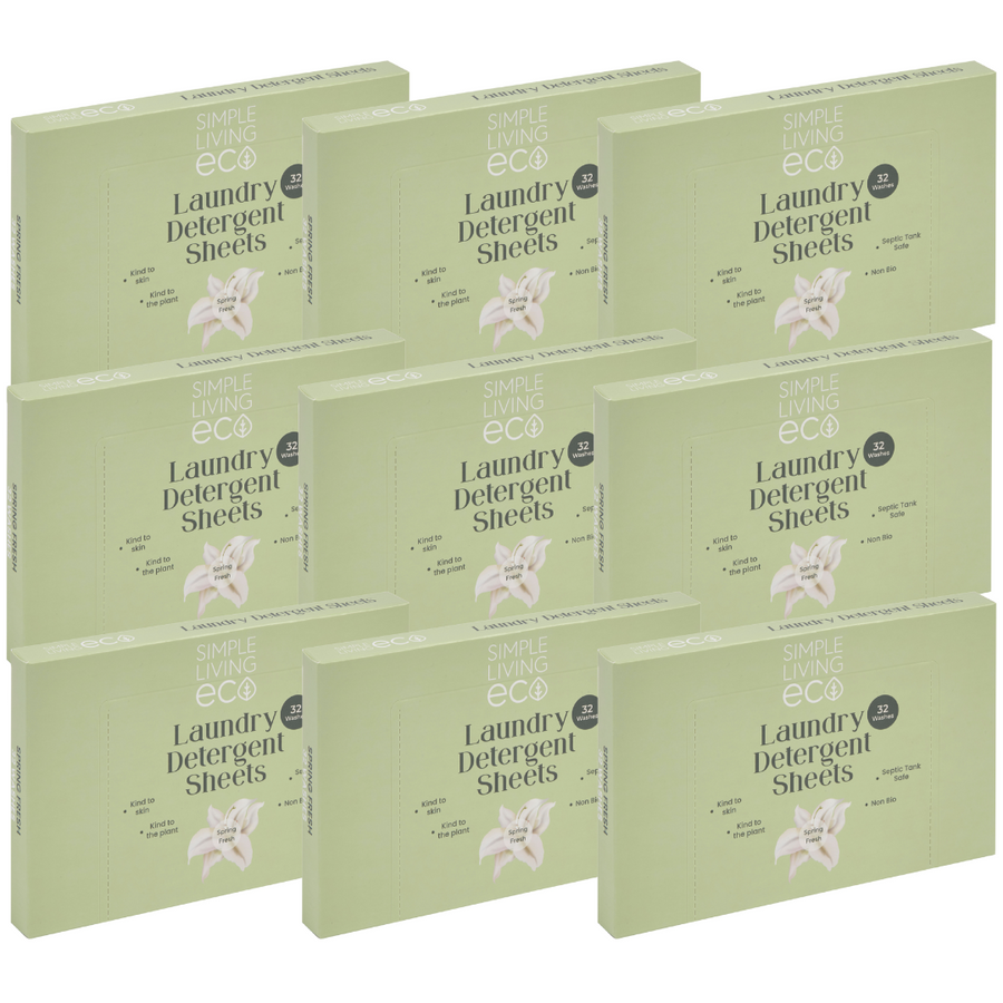 Simple Living Eco Laundry Detergent Sheets | Plastic Free | Made in the UK | 1 Year Supply | 288 Washes