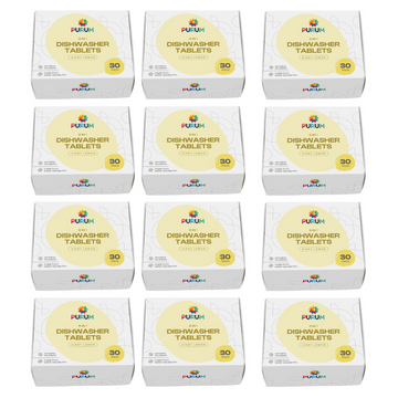 Purum Dishwasher Tablet – 1-Year Supply (360 Tablets) | Plastic-Free & Eco-Friendly | Save 20%