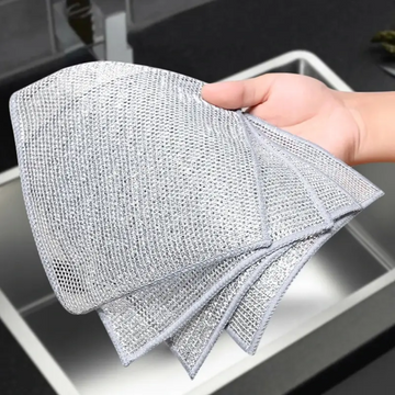 Double-Sided Stainless Steel Wire Dishcloths – Non-Scratch, Heavy-Duty Cloths | 10 Pack