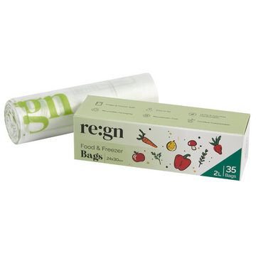 Compostable & Biodegradable 2L Food and Freezer Bags – 35 Bags per Roll, Leakproof, Plant-Based Storage