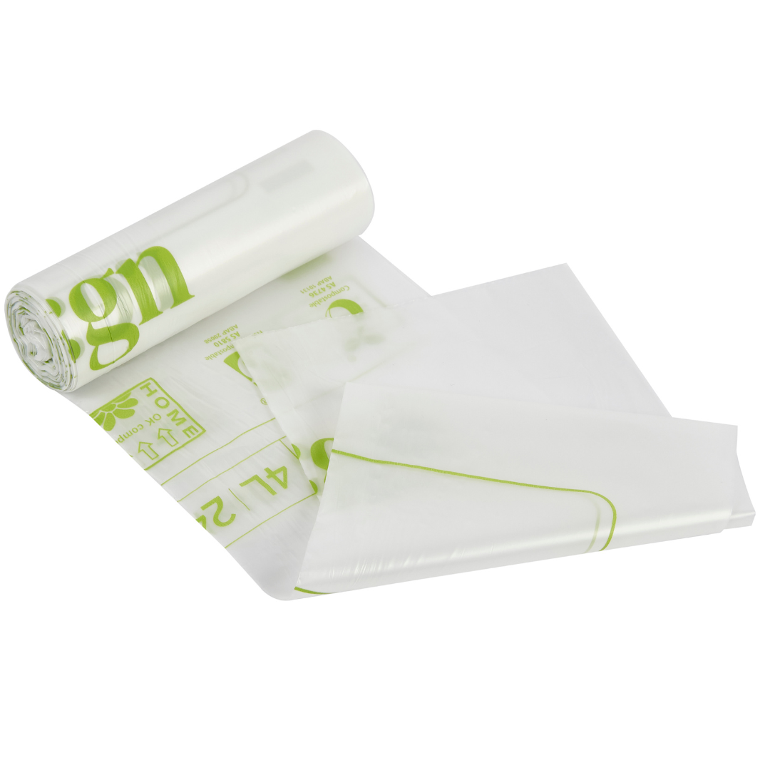 Compostable & Biodegradable 4L Food and Freezer Bags – 25 Bags per Roll, Leakproof, Plant-Based Storage