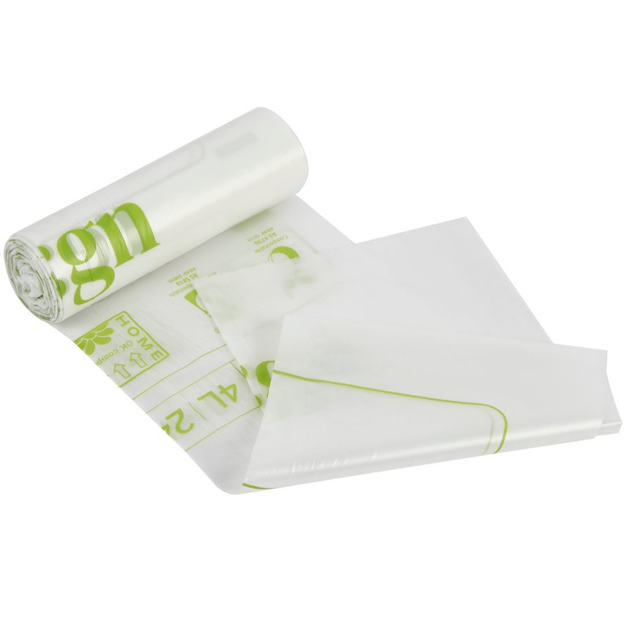 Compostable & Biodegradable 4L Food and Freezer Bags – 25 Bags per Roll, Leakproof, Plant-Based Storage
