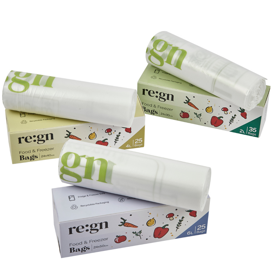 Compostable & Biodegradable 4L Food and Freezer Bags – 25 Bags per Roll, Leakproof, Plant-Based Storage