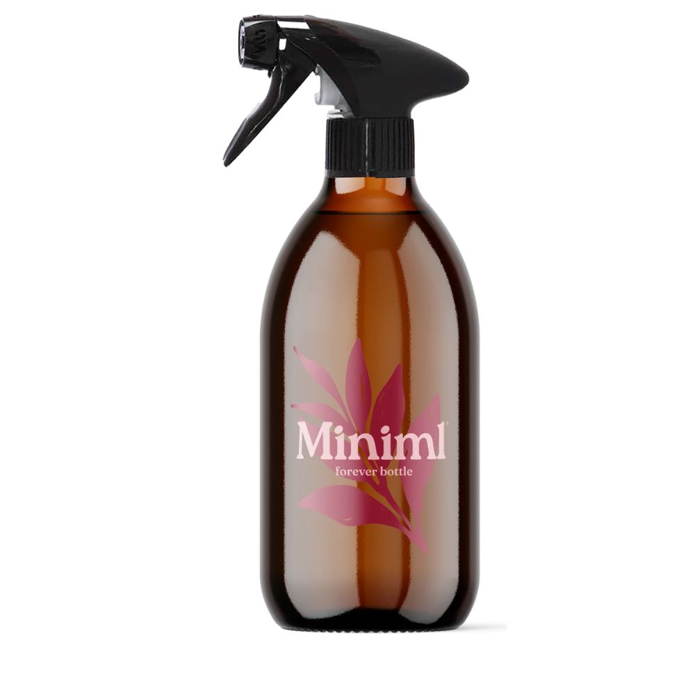 Reusable Amber Glass Spray Bottle 500ml with Trigger Spray