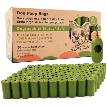 60 Rolls Of Biodegradable Eco Friendly Dog Poop Bags - 900 Bags