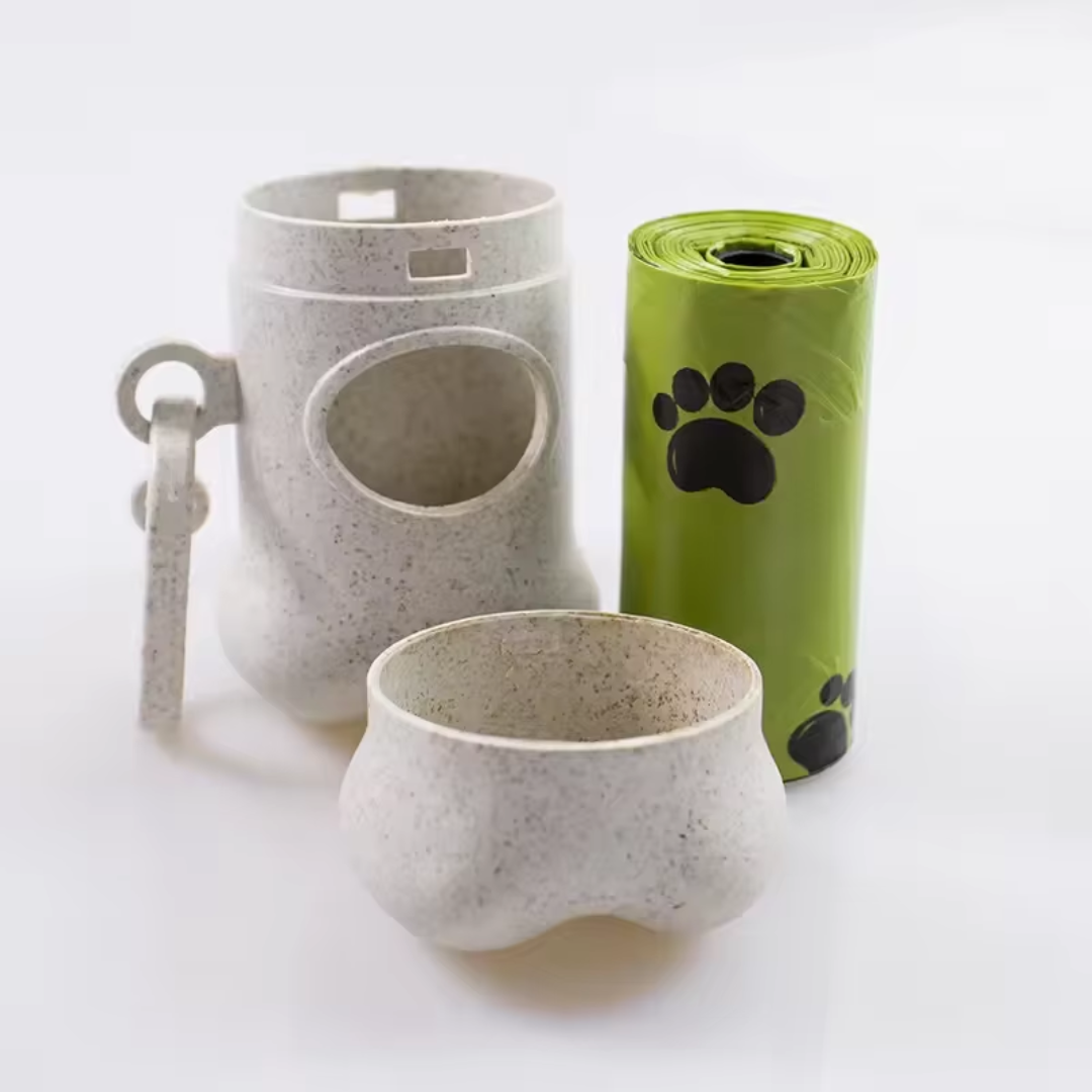 Eco-Friendly Poop Bag Dispenser & Bags – Made from Wheat Straw Fiber