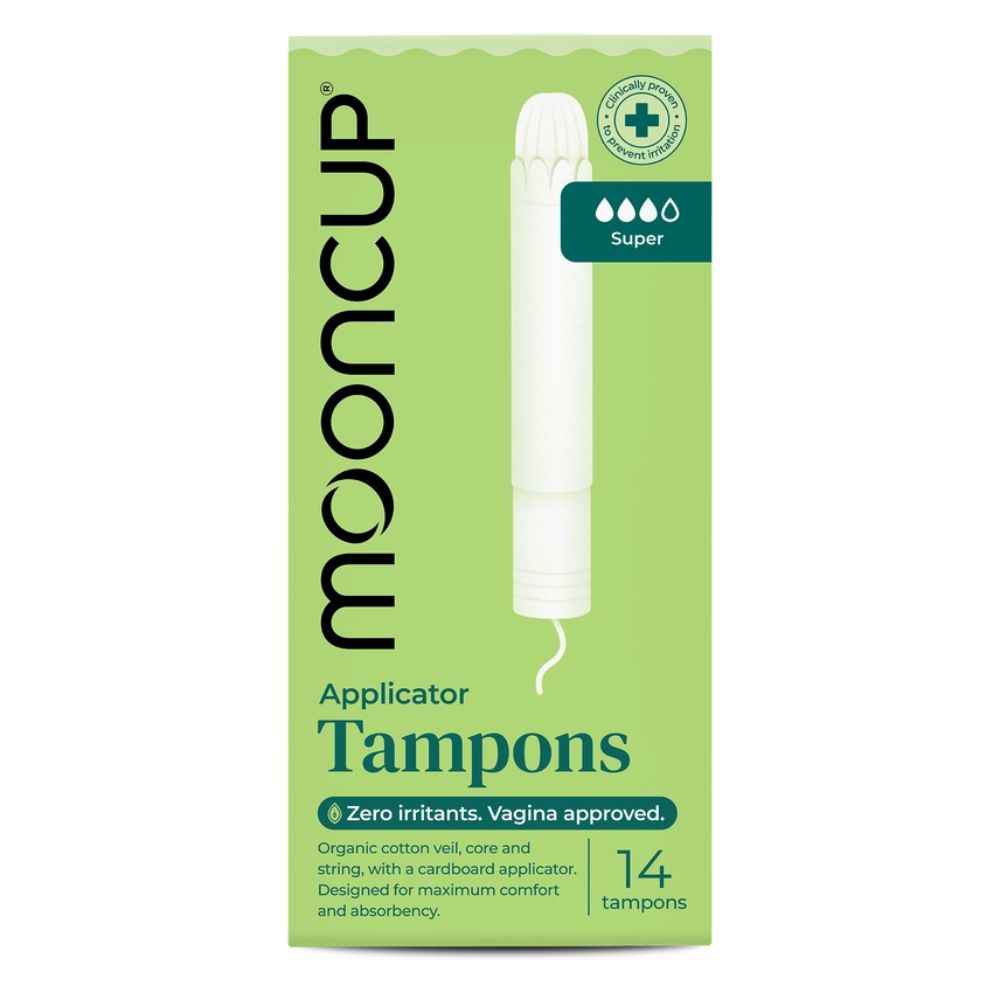 Mooncup Organic Cotton Applicator Tampons Super – 14 Pack Plastic-Free