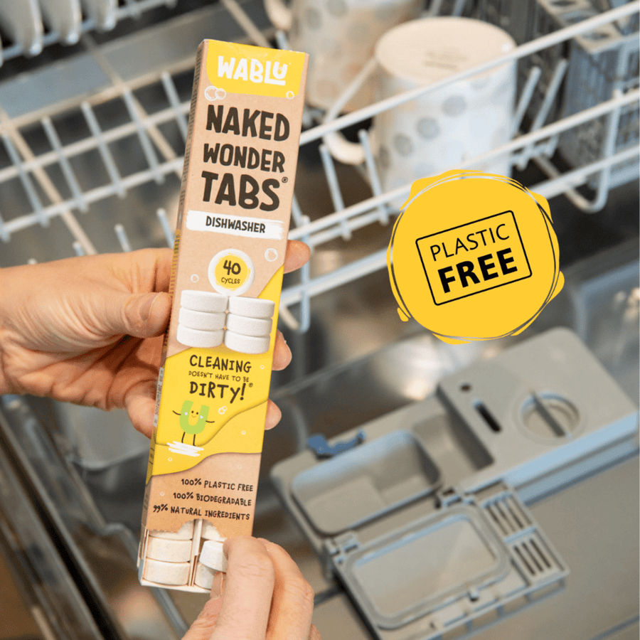 WABLU Dishwash Naked Wonder Tabs® – Eco-Friendly, Plastic-Free Dishwasher Tablets - 40 Pack