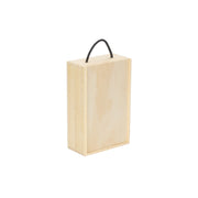 2 Bottle Box with Sliding Wooden Lid