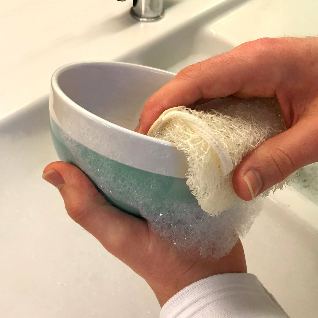 LoofCo Mini Washing-Up Pads 2-Pack – Natural Loofah Dish Sponges