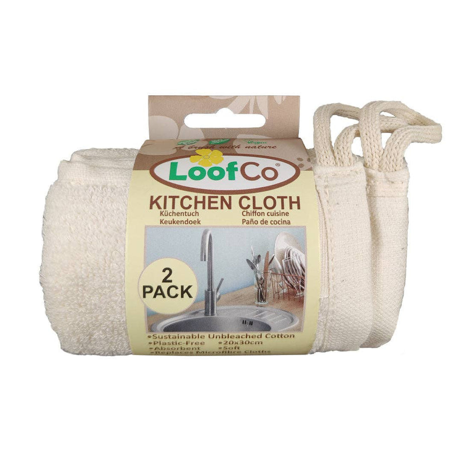 LoofCo Kitchen Cloths 2-Pack – Sustainable Egyptian Cotton Cleaning Cloths