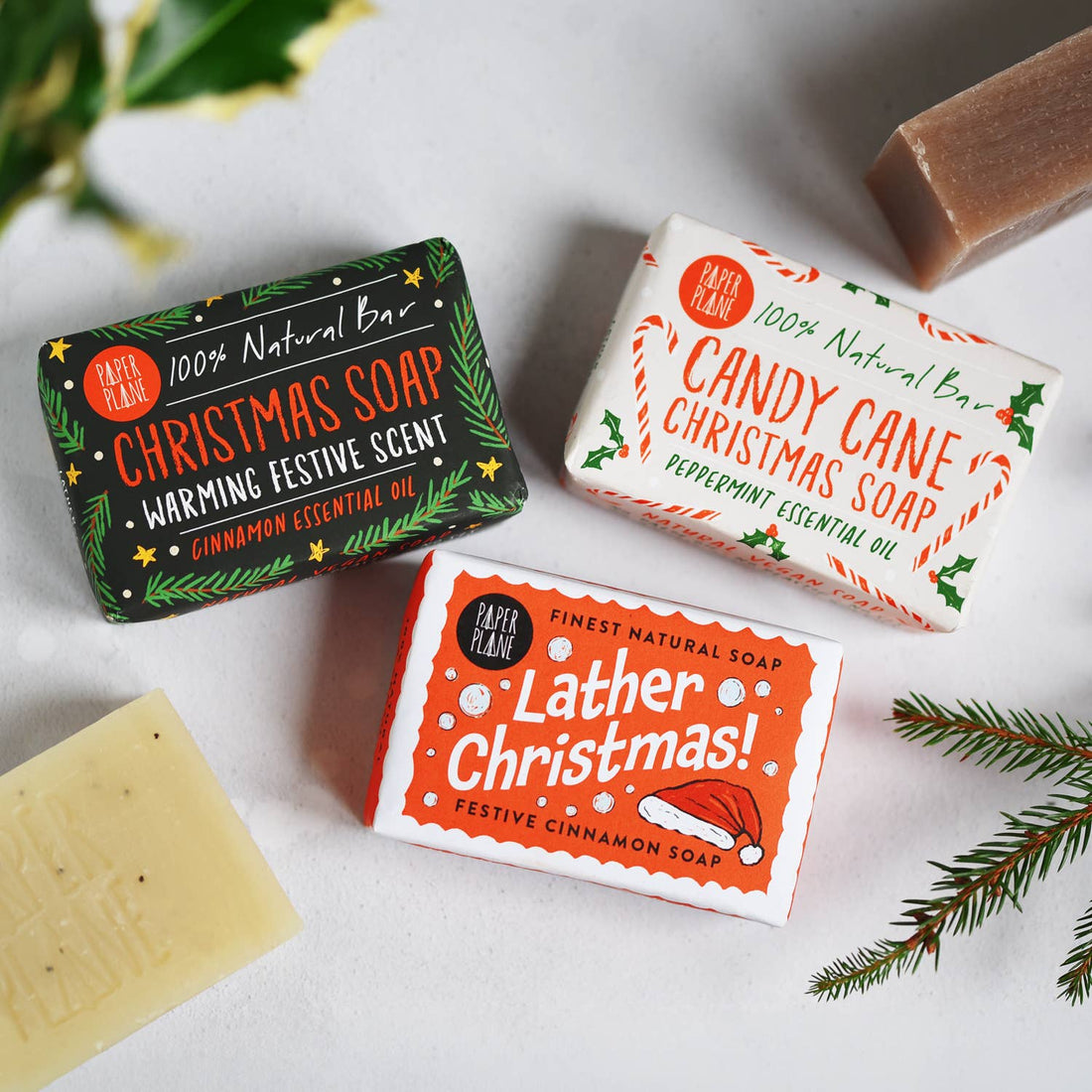 100% Natural Vegan Christmas Soap Bar – Peppermint Candy Cane