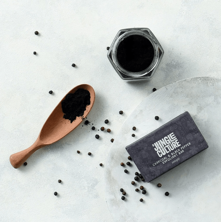 Activated Charcoal & Cracked Black Pepper Natural Eco Exfoliant Body Soap For Soft Clean Skin - REGN