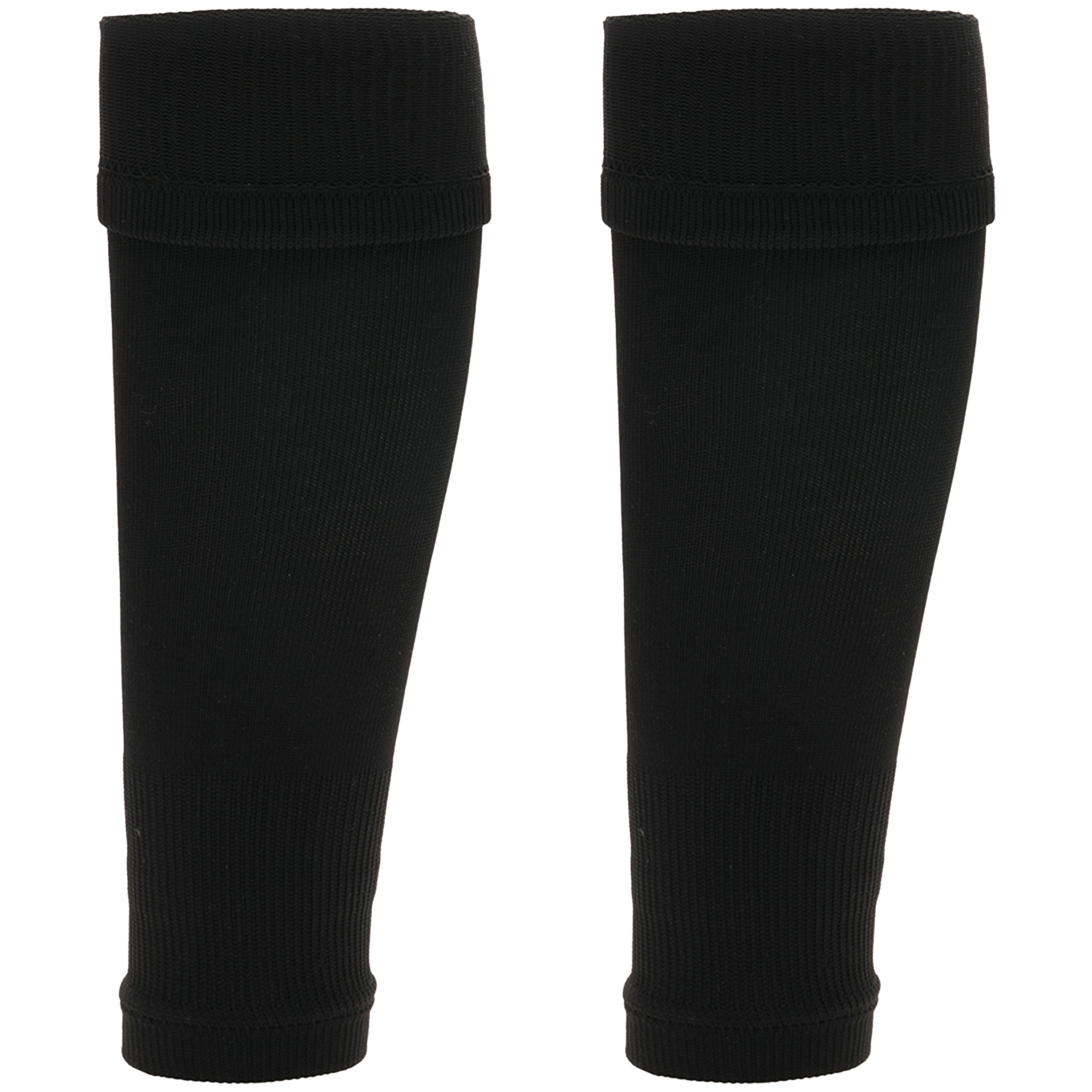 Sock Stack Adults Black Football Leg Sleeve Socks Compression Support Over Shin Pads
