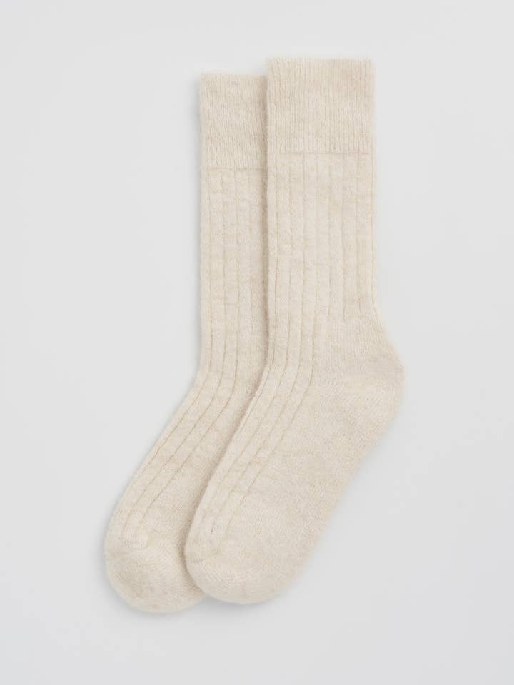 Alpaca Ultra Soft Ribbed Bed Socks - REGN
