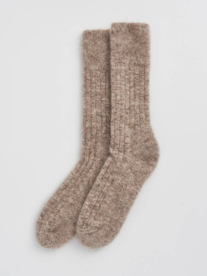 Alpaca Ultra Soft Ribbed Bed Socks - REGN