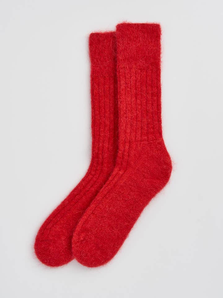 Alpaca Ultra Soft Ribbed Bed Socks - REGN